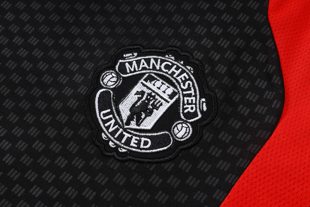Kit Football Manchester Ensemble Training Sans Manches Noir