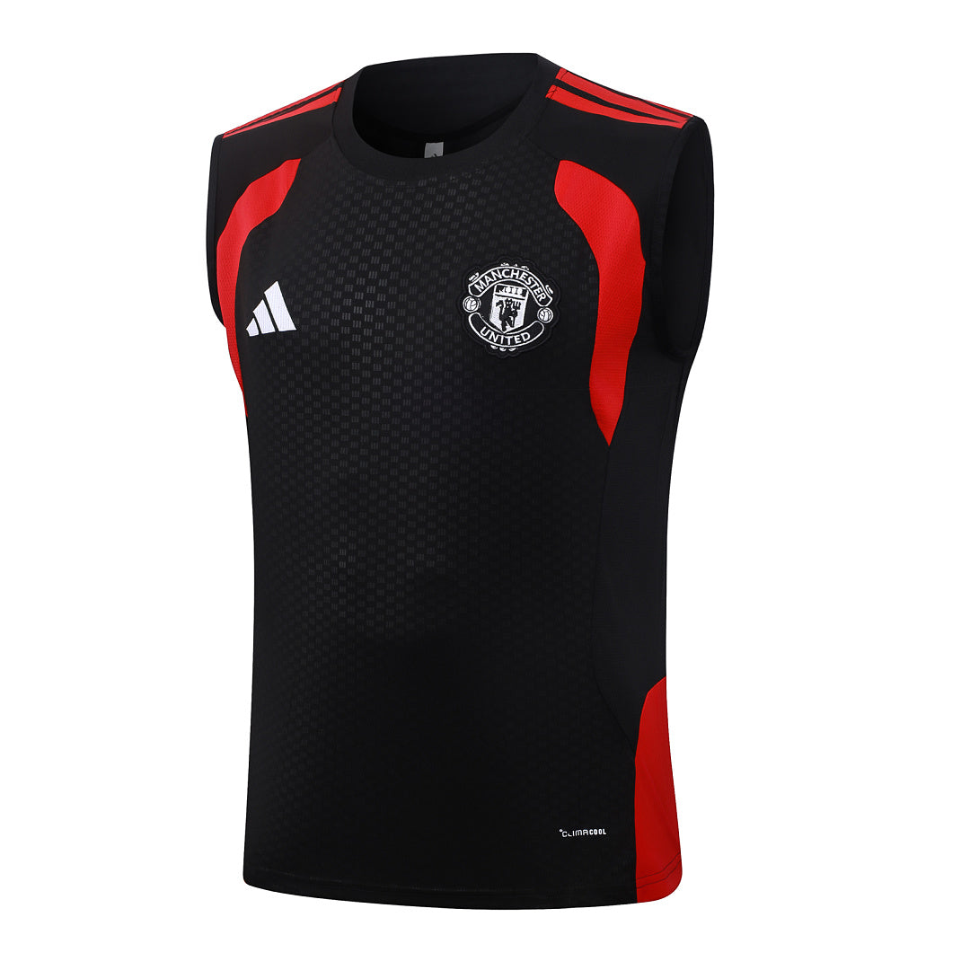 Kit Football Manchester Ensemble Training Sans Manches Noir