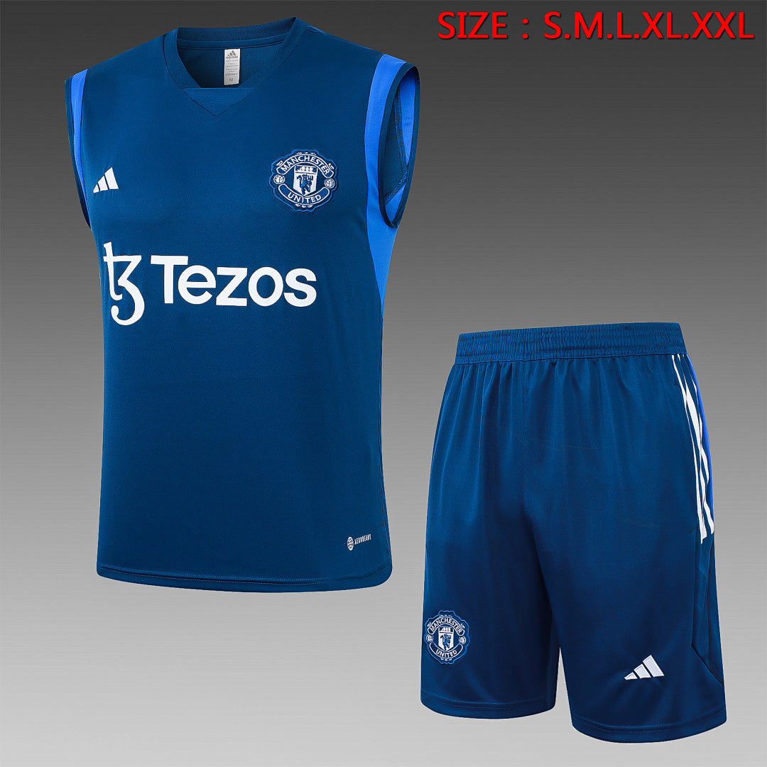 Kit Football Manchester United Ensemble Training Sans Manches 2023/24