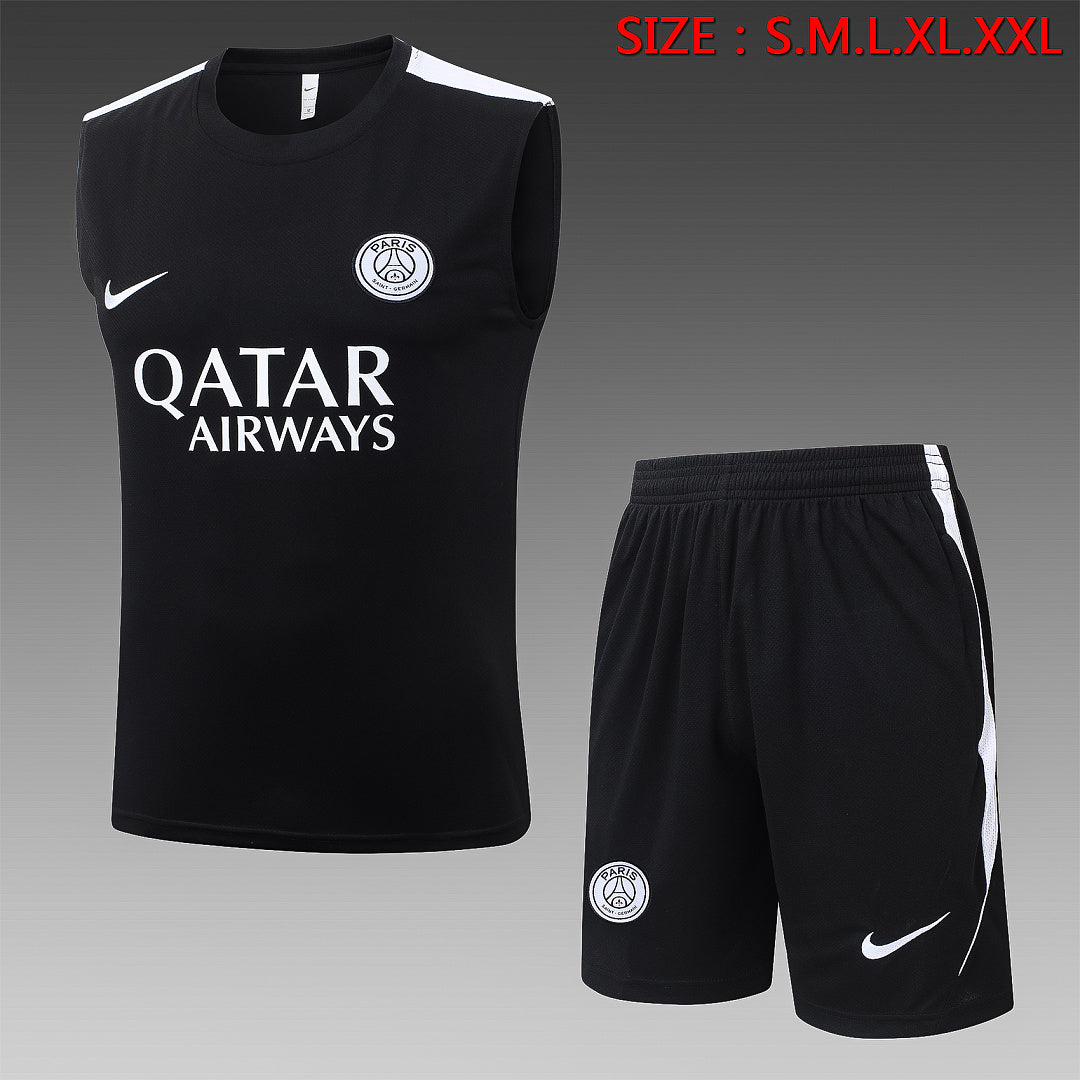 Kit Football Paris Ensemble Training Sans Manches Noir