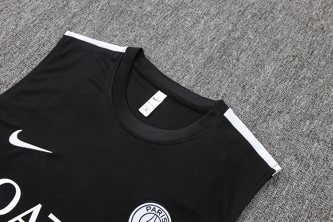 Kit Football Paris Ensemble Training Sans Manches Noir