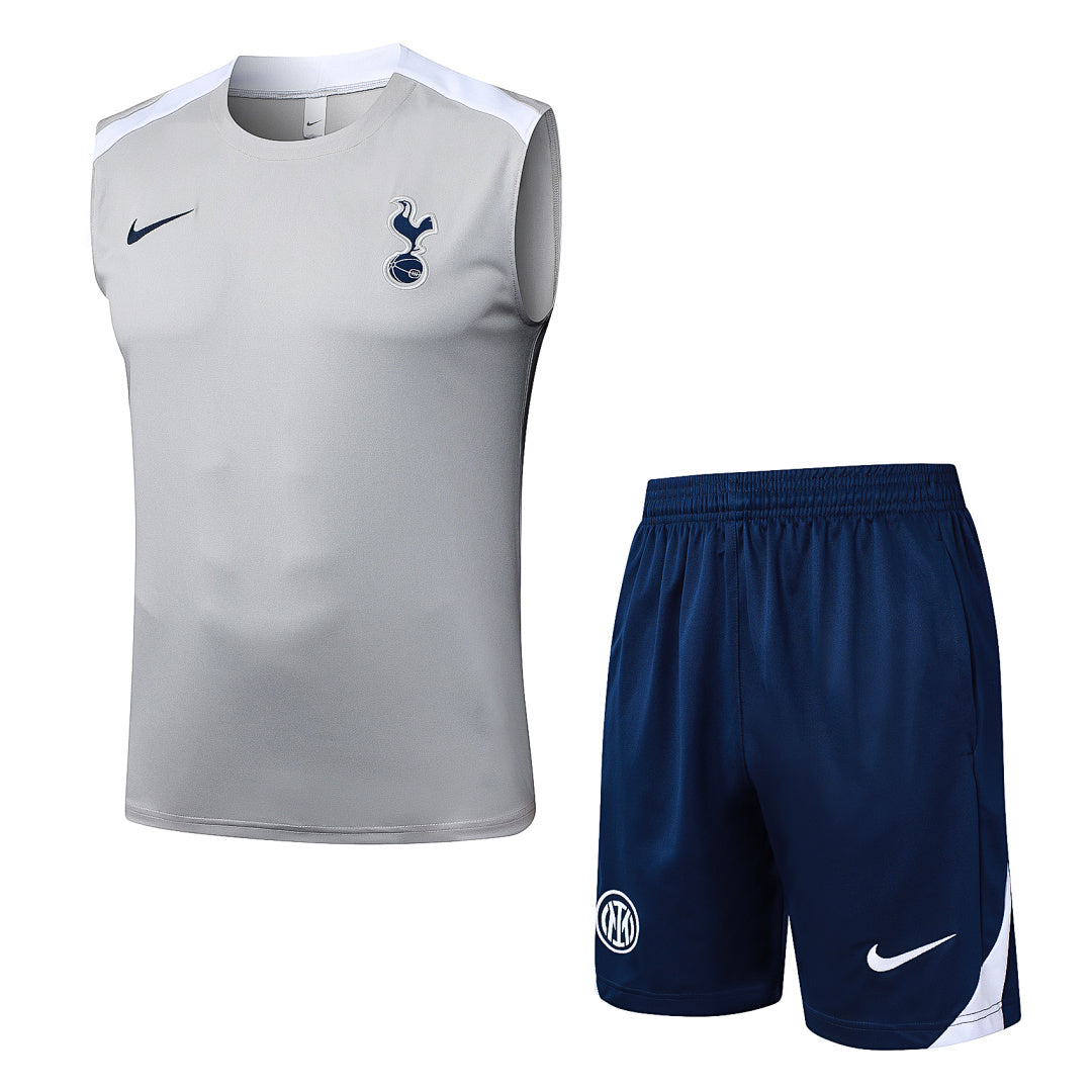 Kit Football Tottenham Ensemble Training Débardeur 2025/26 Gris Clair