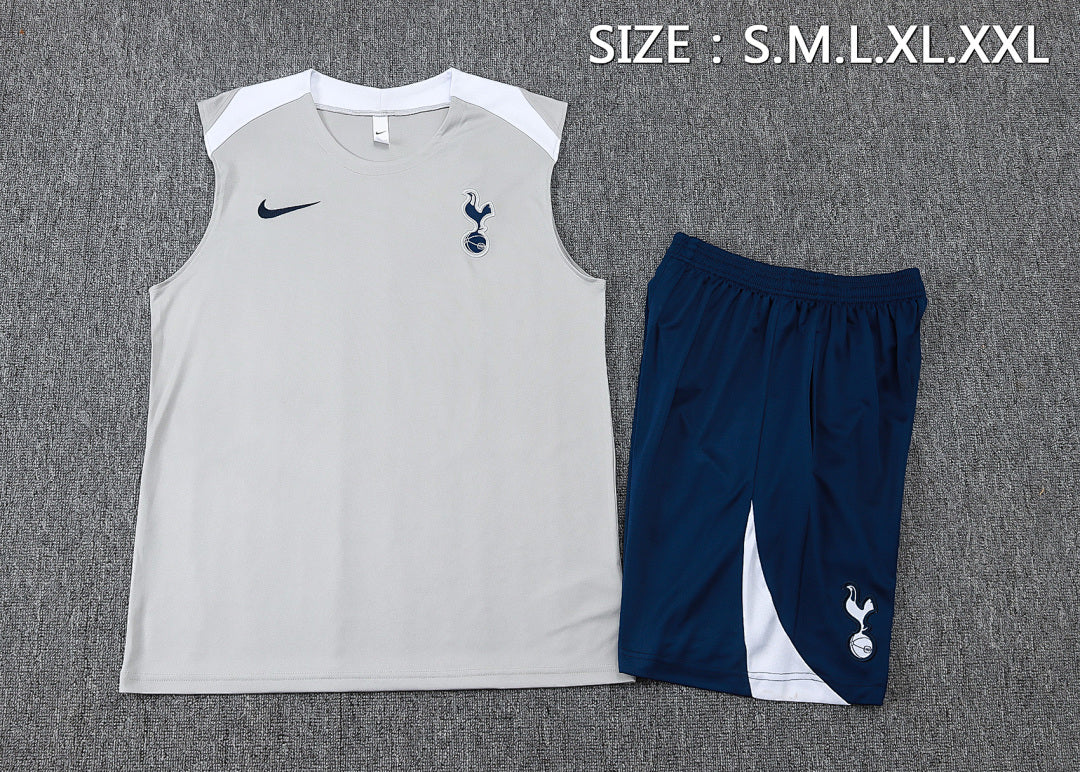 Kit Football Tottenham Ensemble Training Débardeur 2025/26 Gris Clair