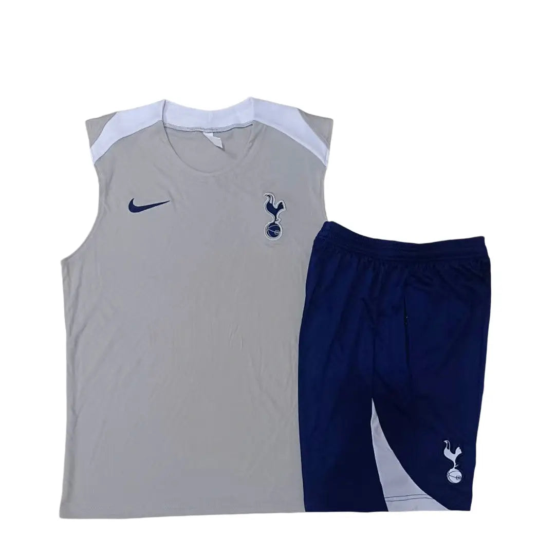 Kit Football Tottenham Ensemble Training Débardeur 2025/26 Gris Clair
