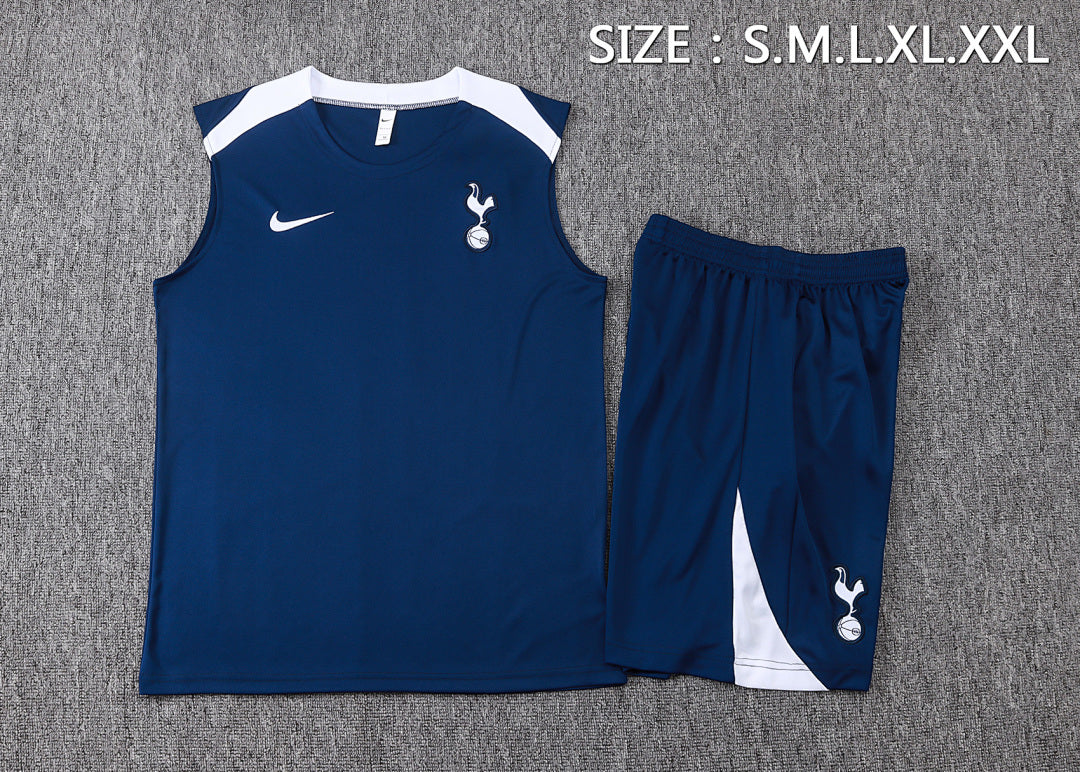 Kit Football Tottenham Ensemble Training Sans Manches Bleu Roi 2025/26