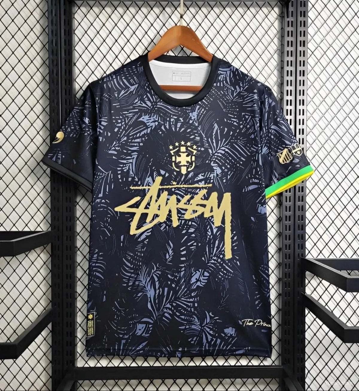 Maillot Brésil NEYMAR JR THE PRINCE Black Comma Football Stussy 2024/25