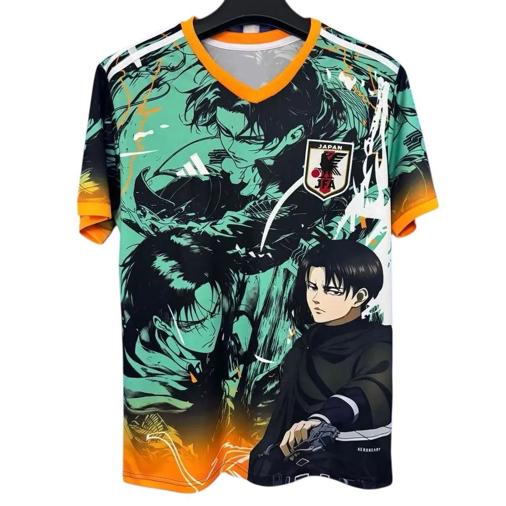 Maillot de Football Japon × Anime – Design Levi Ackerman – Édition Streetwear