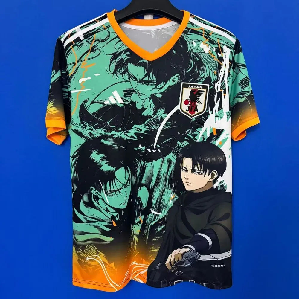 Maillot de Football Japon × Anime – Design Levi Ackerman – Édition Streetwear