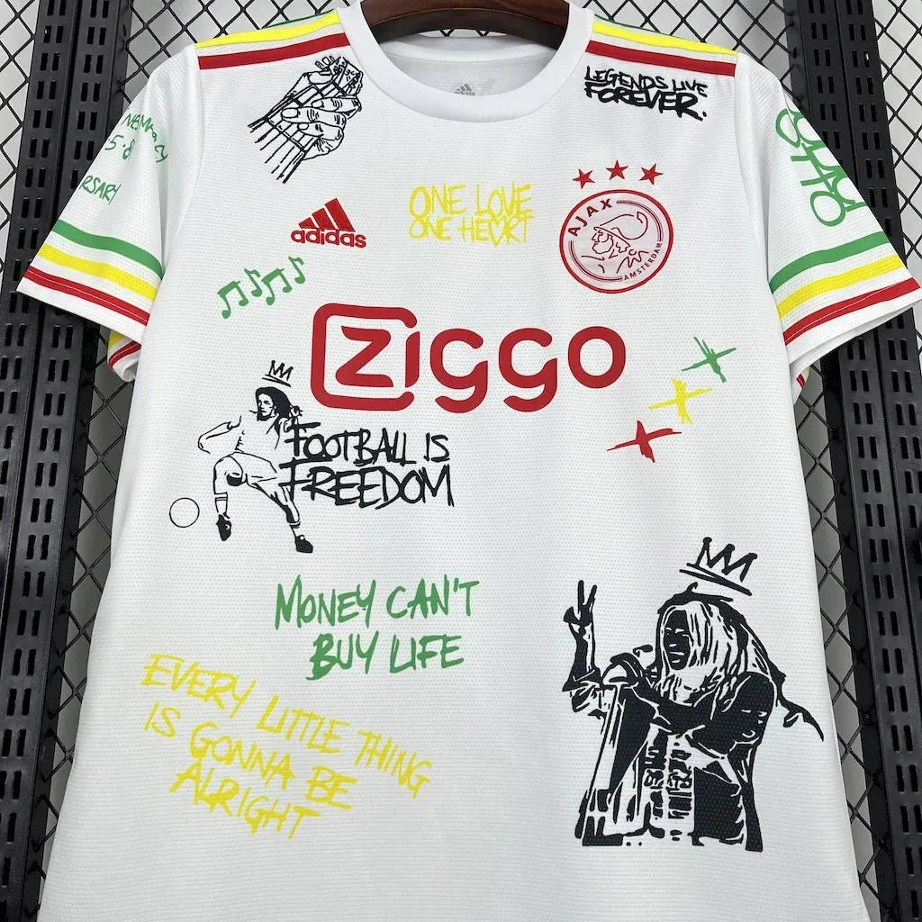 Maillot football Ajax Amsterdam Spécial Bob Marley Blanc 2025/26