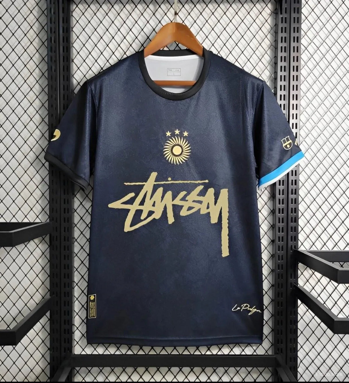 Maillot football Argentine/Argentina MESSI LA PULGA Black Comma Football Stussy 2024/25
