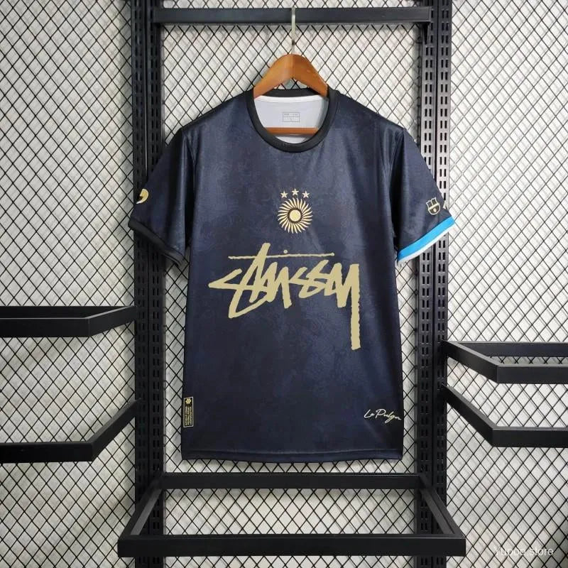 Maillot football Argentine/Argentina MESSI LA PULGA Black Comma Football Stussy 2024/25
