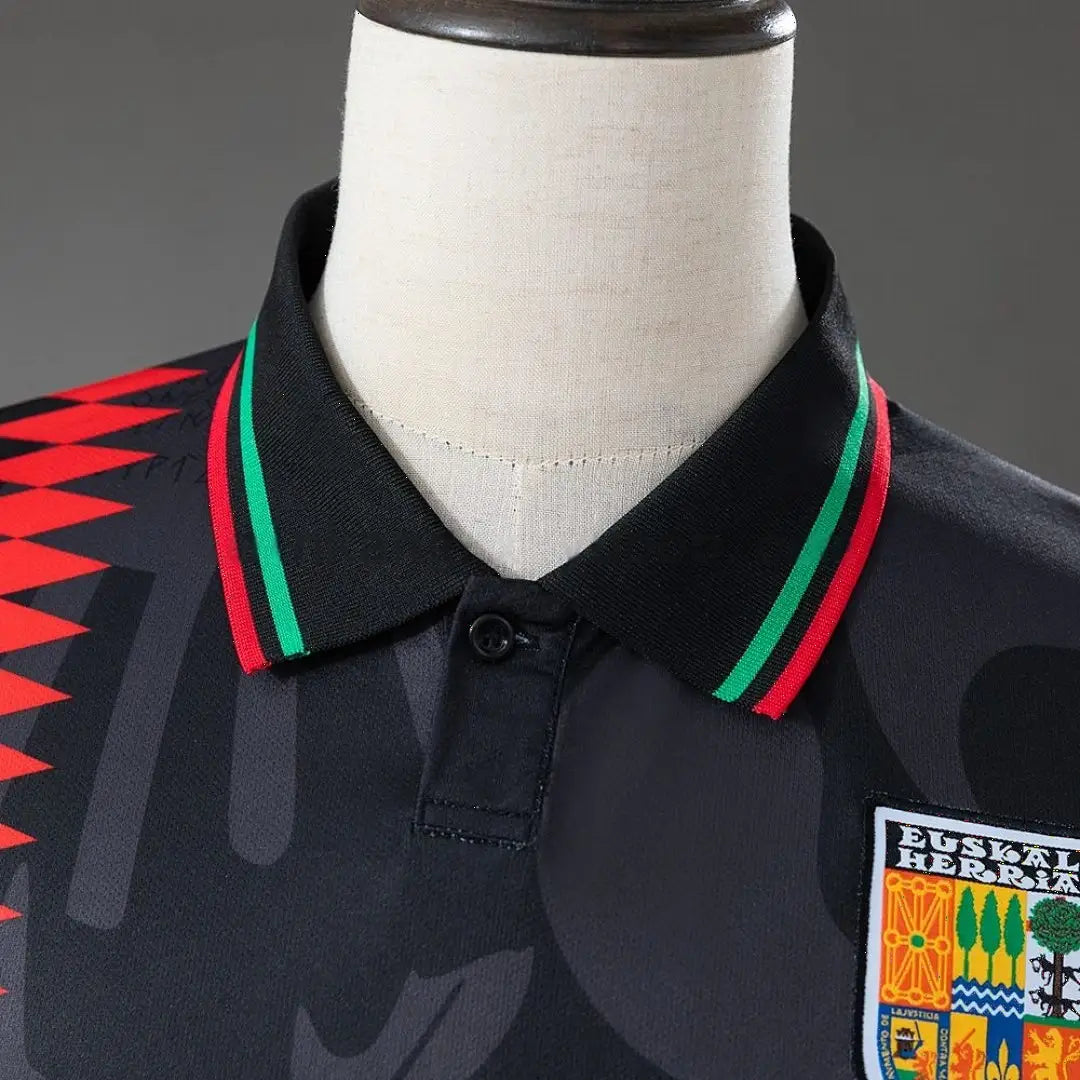 Maillot football Euskal Herria Rétro Années 90 Noir