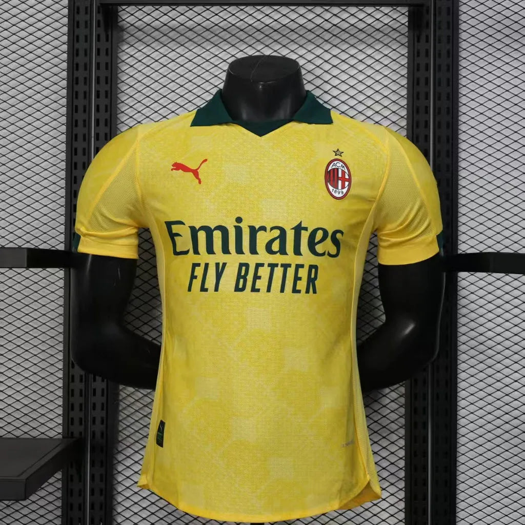 Maillot football Milan AC Player Version Jaune 2025/26