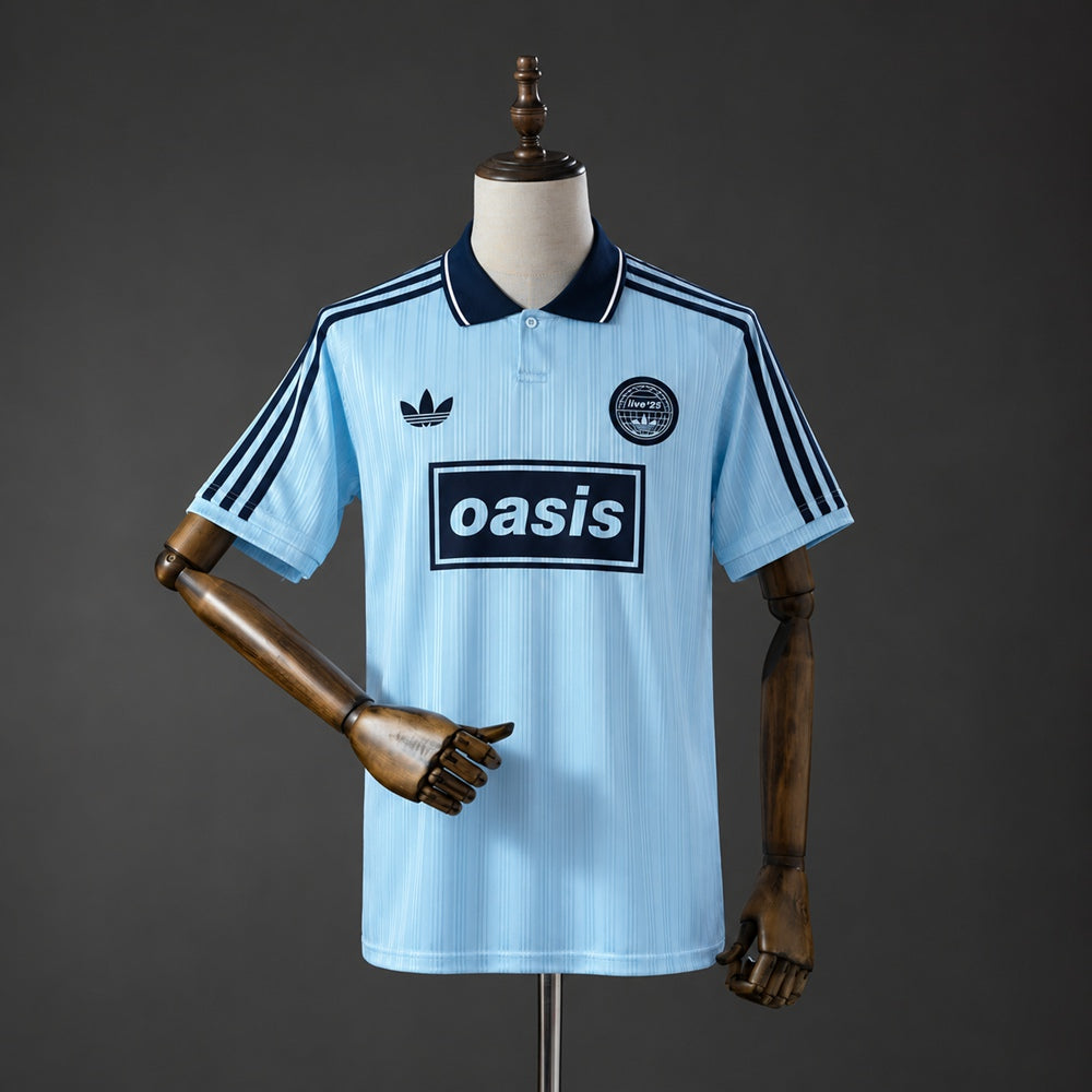 Maillot football Oasis Live '25 Originals Bleu Ciel 3-Bandes