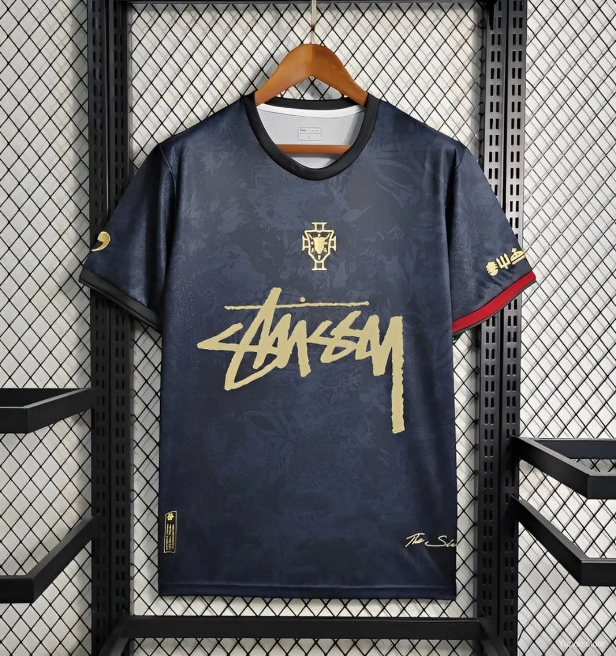 Maillot football Portugal RONALDO THE SIU Black Comma Football Stussy 2024/25