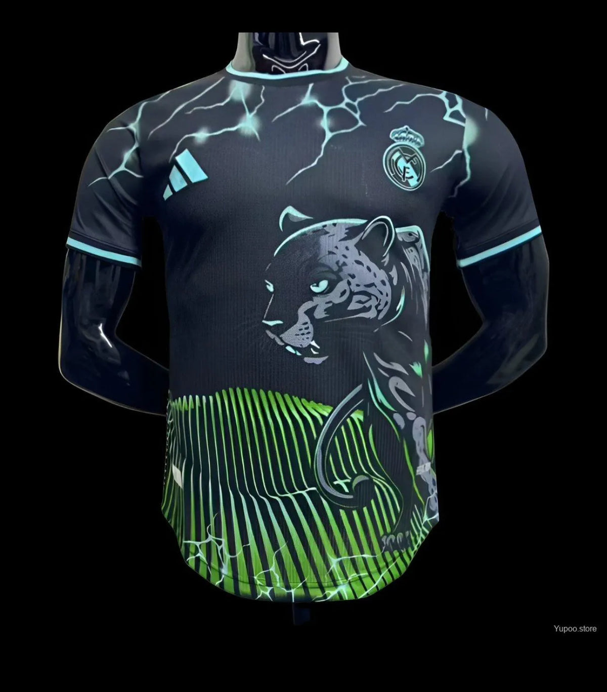 Maillot football Real Madrid Black Green Panther Panthère noire Player Version 2024/25