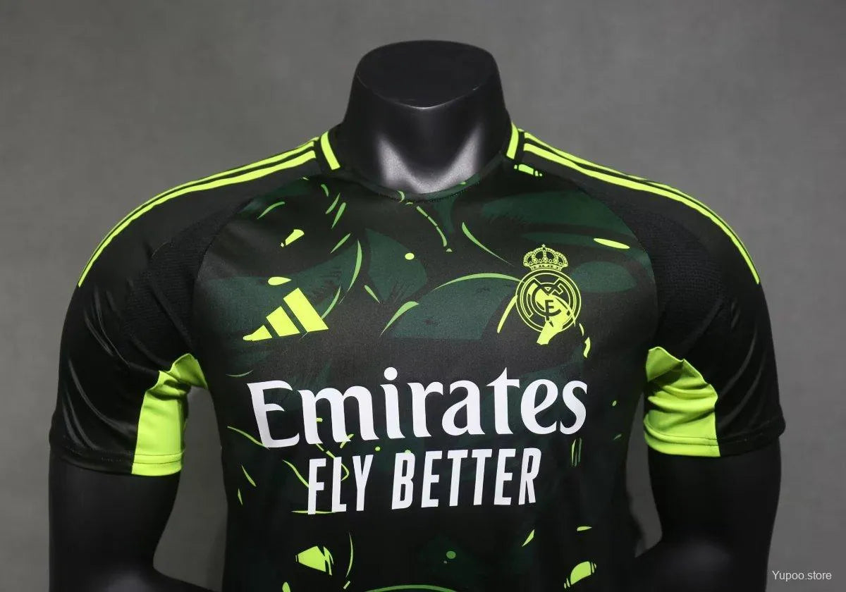 Maillot football Real Madrid Black Green Pré-match Player Version 2024/25