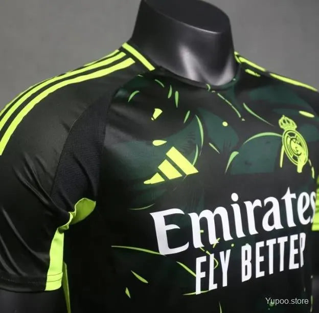 Maillot football Real Madrid Black Green Pré-match Player Version 2024/25