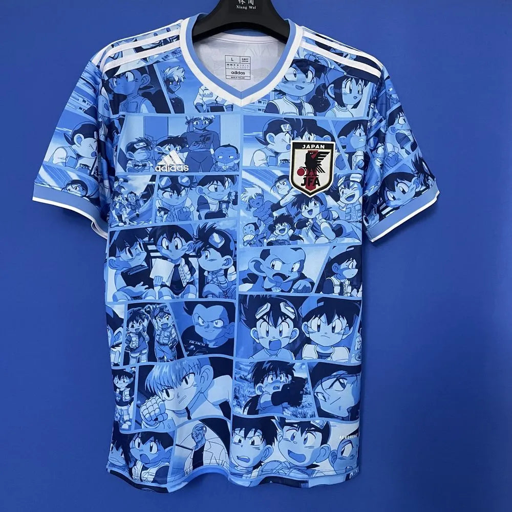 Maillot Japon T-shirt Adidas Manga – Japan JFA – Football – Anime – Bleu ; Blanc