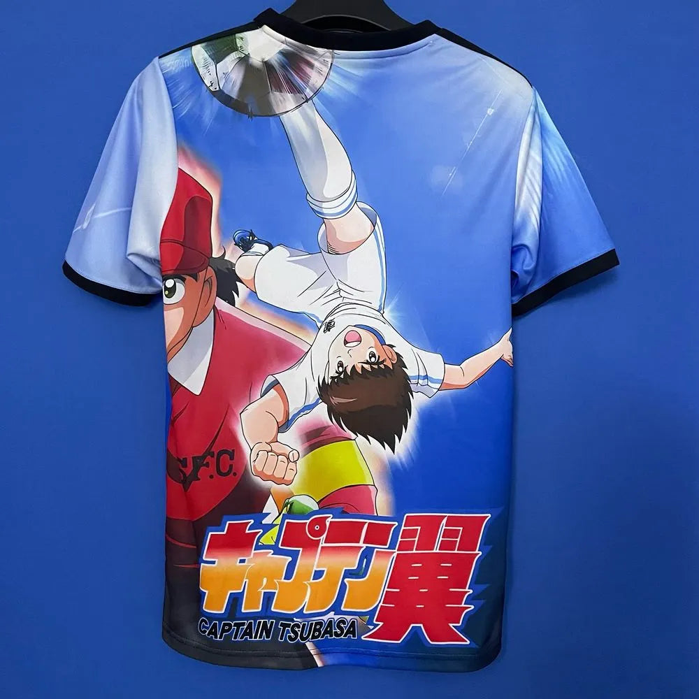 Maillot Japon T-shirt Adidas Olive et Tom – Captain Tsubasa – Japan JFA – Football Manga – Blanc & Bleu (Copie)