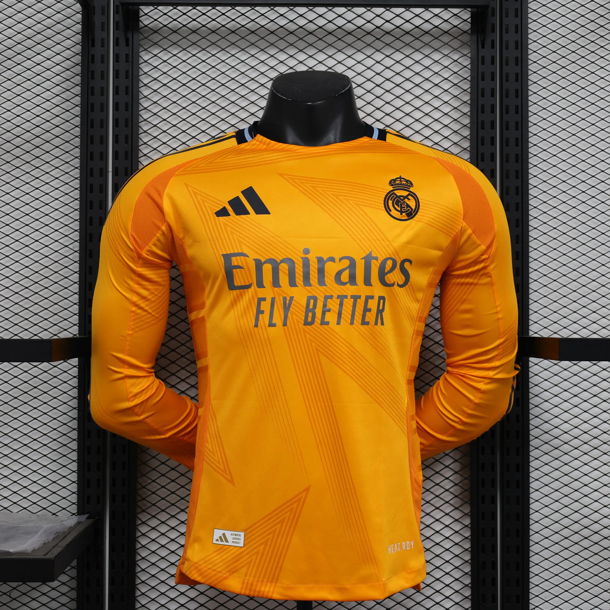Maillot Real Madrid extérieur orange Player Version LS manches longues 2024/25
