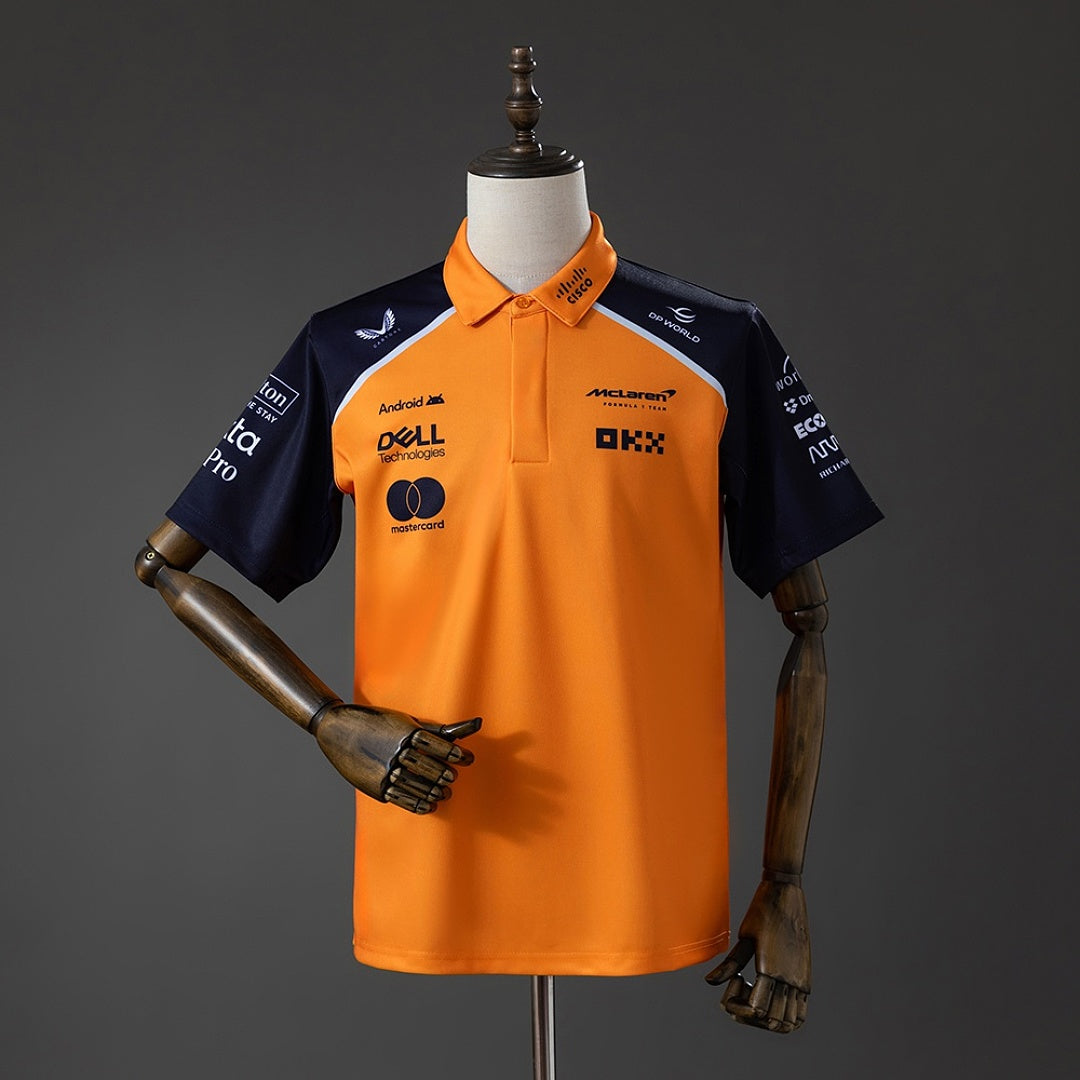 Polo Équipe Formula 1 2025 Orange et Noir