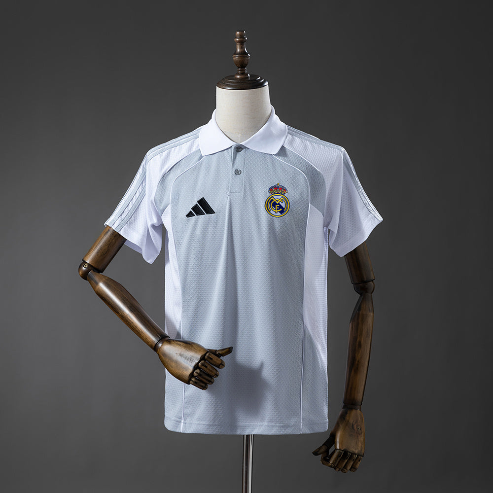 Polo Football Real Madrid Gris et Blanc 2025/26