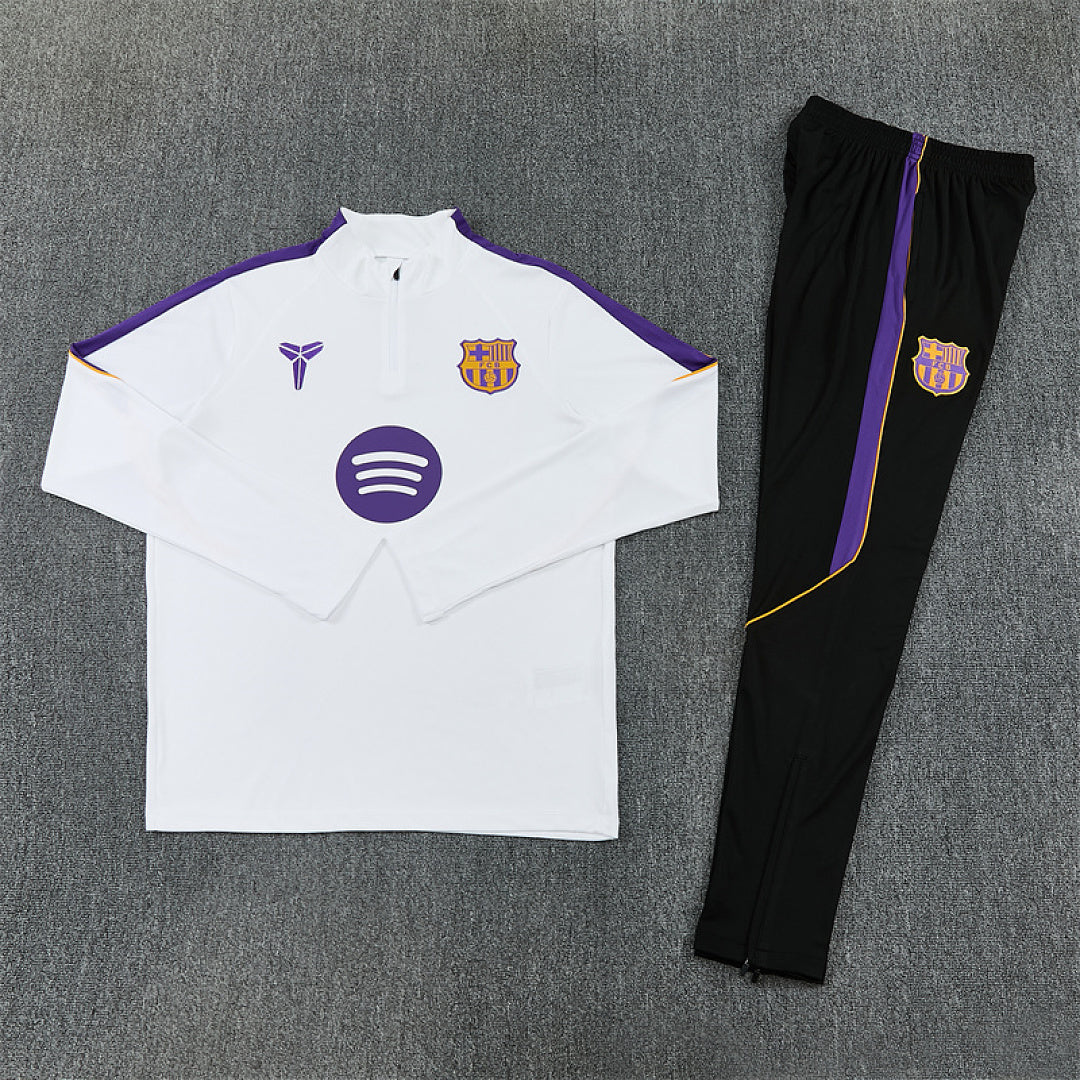 Survêtement ensemble jogging Barcelone Blanc 2026/27 - Adulte
