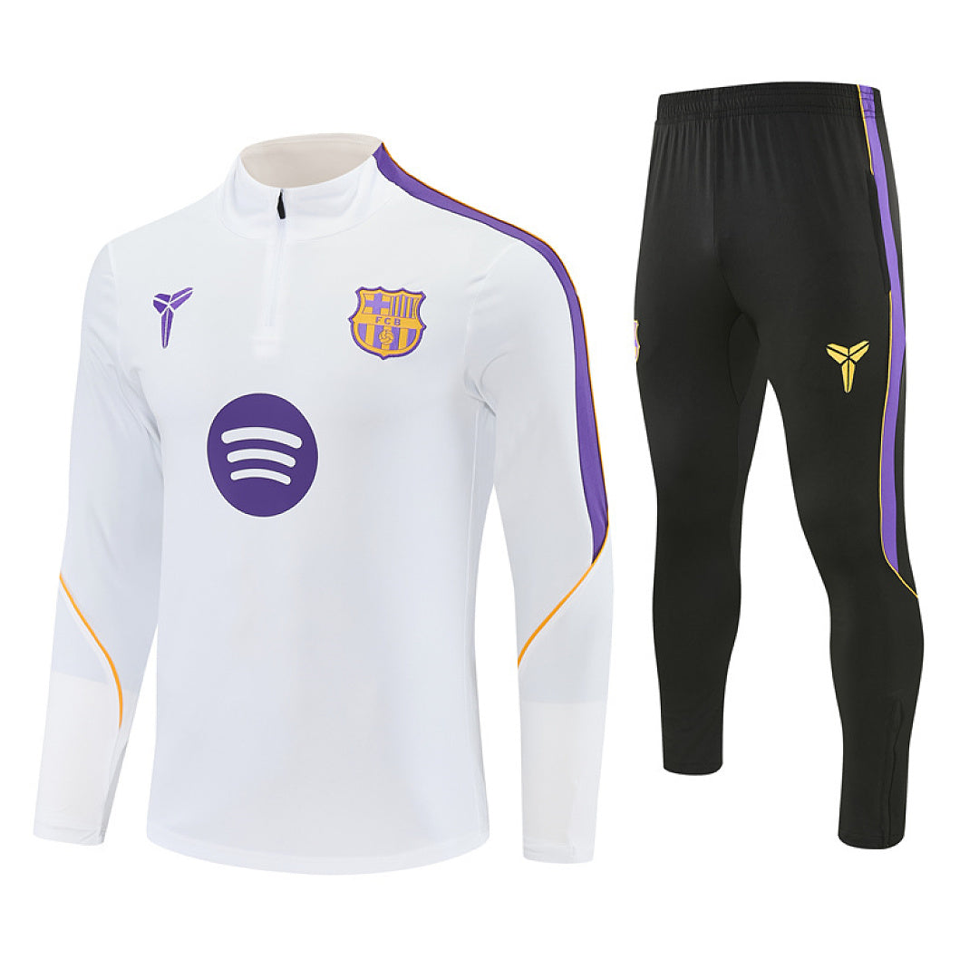 Survêtement ensemble jogging Barcelone Blanc 2026/27 - Adulte