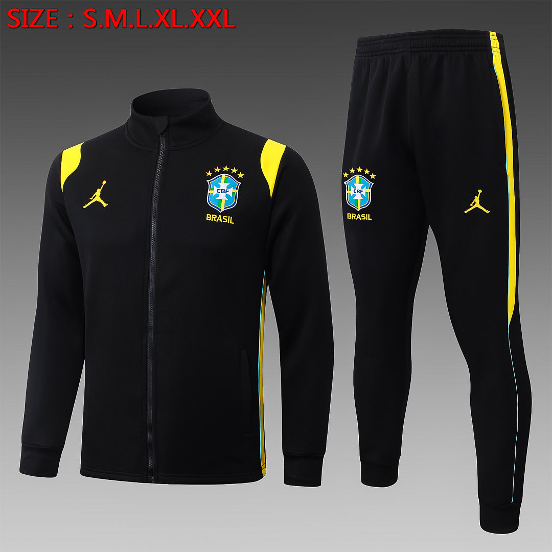 Survêtement Ensemble Jogging Brésil Brazil Noir Jaune