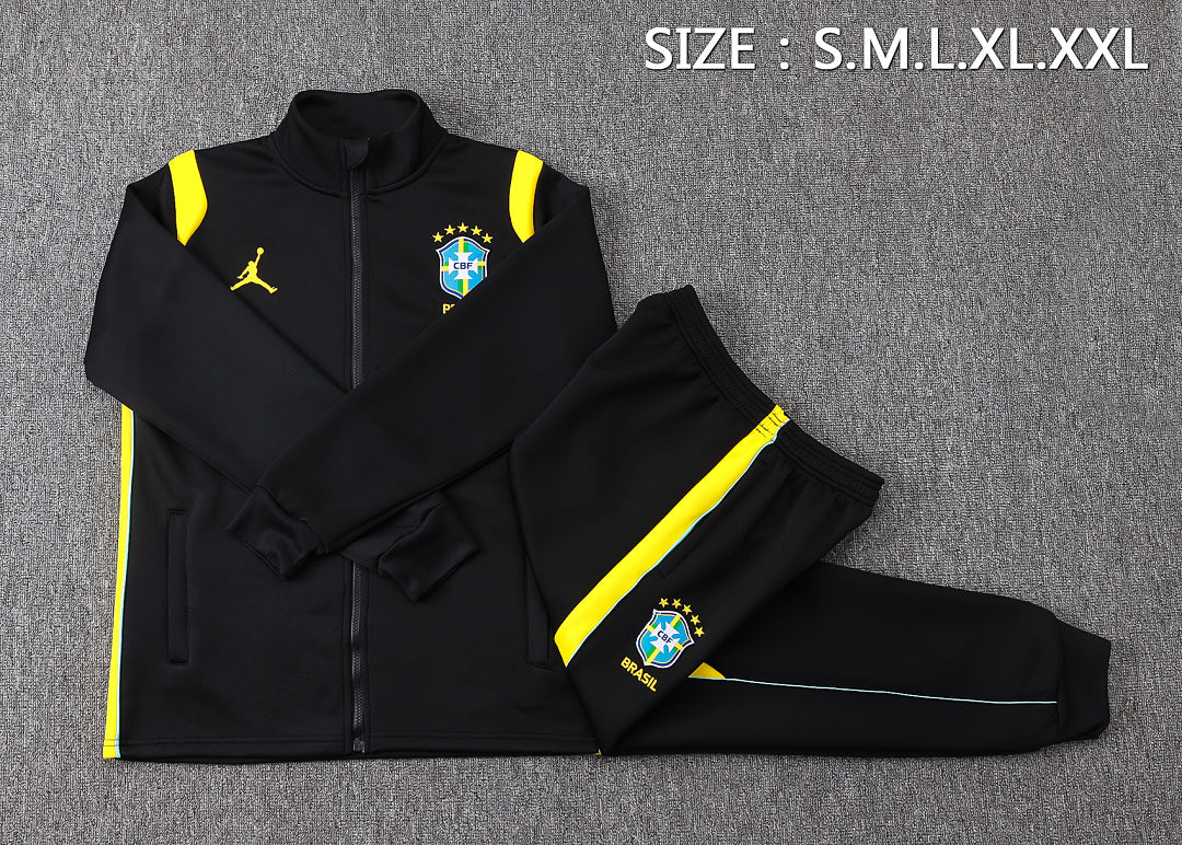 Survêtement Ensemble Jogging Brésil Brazil Noir Jaune