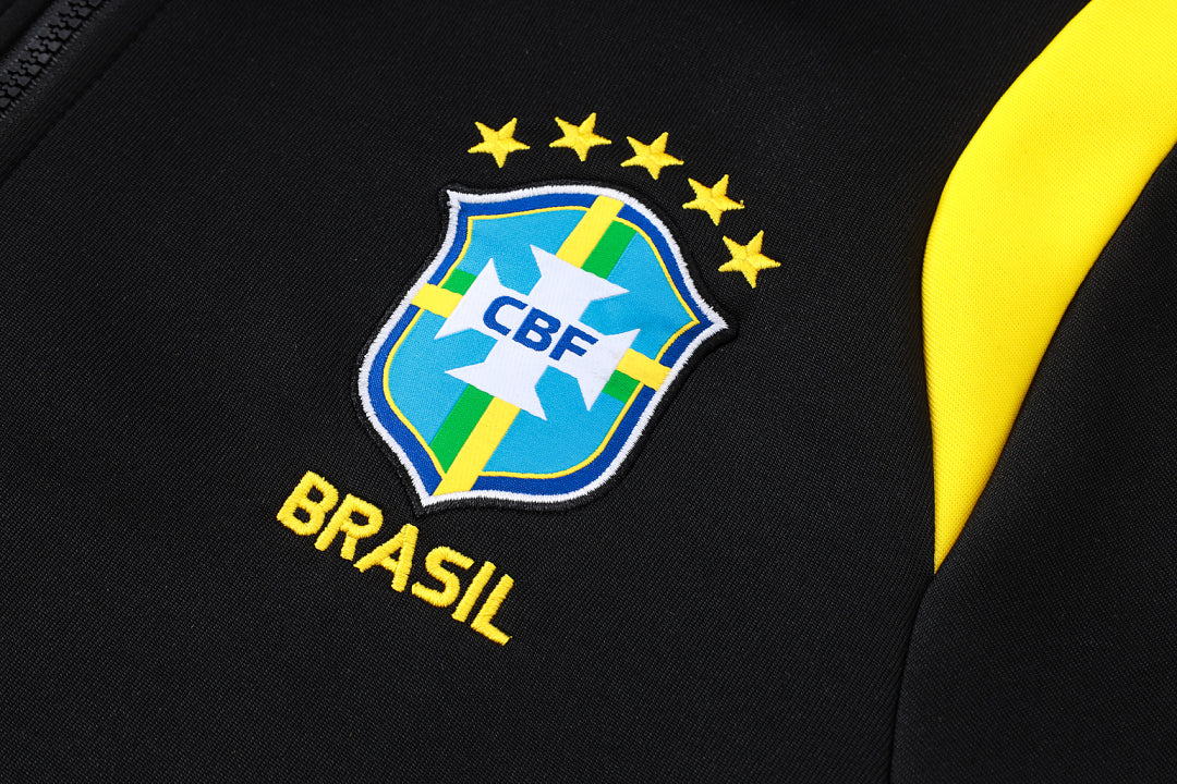 Survêtement Ensemble Jogging Brésil Brazil Noir Jaune