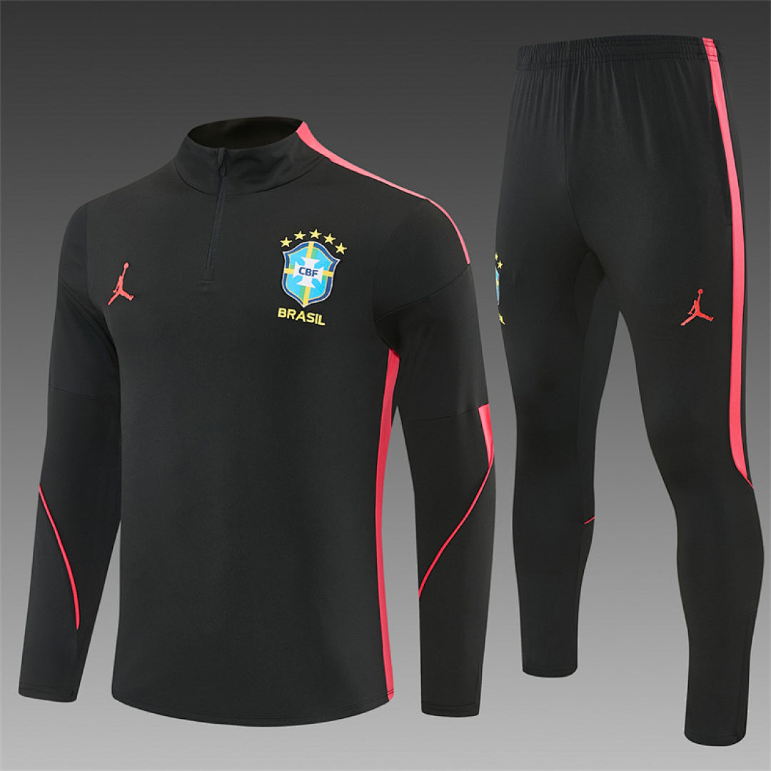 Survêtement ensemble jogging Brésil Noir Orange - Adulte