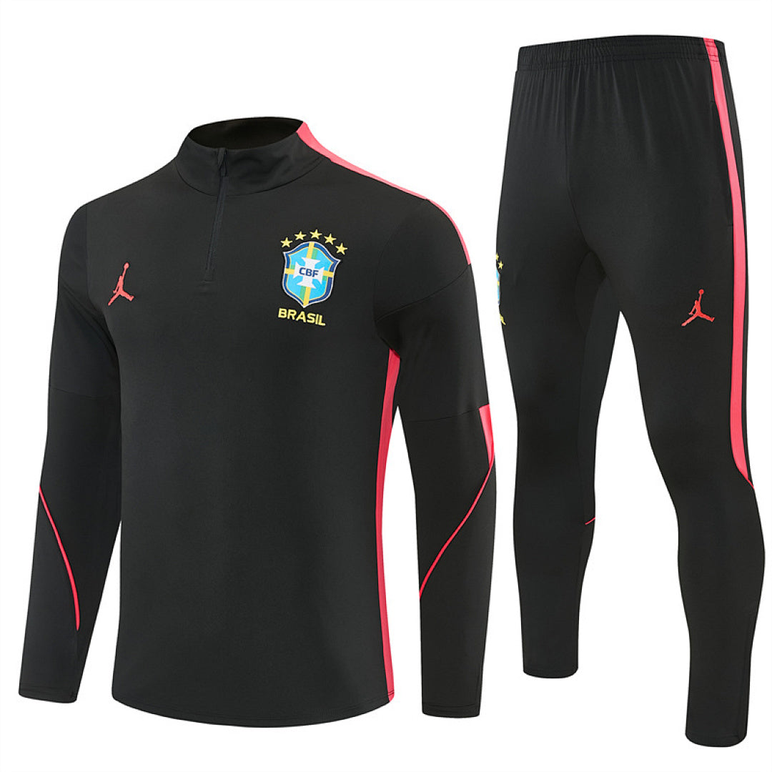 Survêtement ensemble jogging Brésil Noir Orange - Adulte