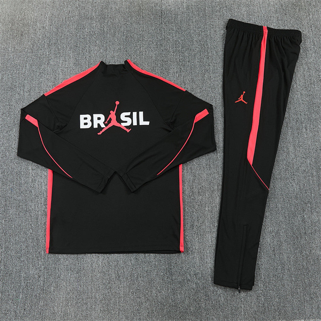 Survêtement ensemble jogging Brésil Noir Orange - Adulte