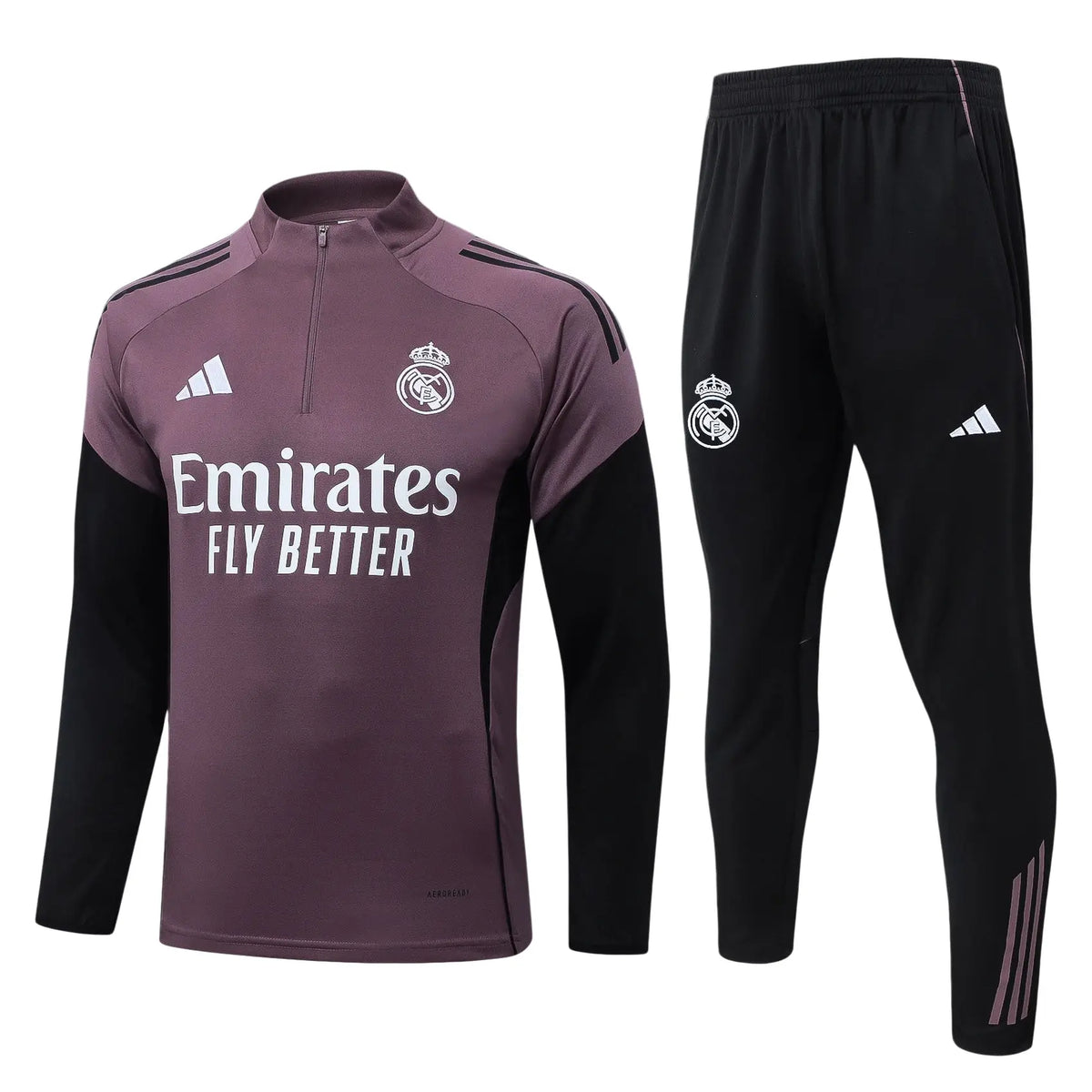 Survêtement ensemble jogging demi-zip gris violet 2025/26 - Enfant