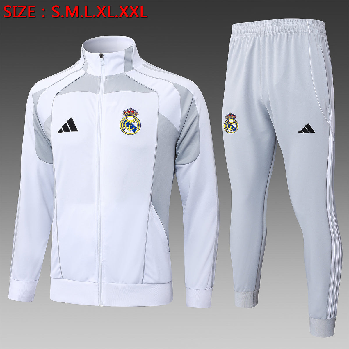 Survêtement Ensemble Jogging Madrid Blanc Gris 2025/26