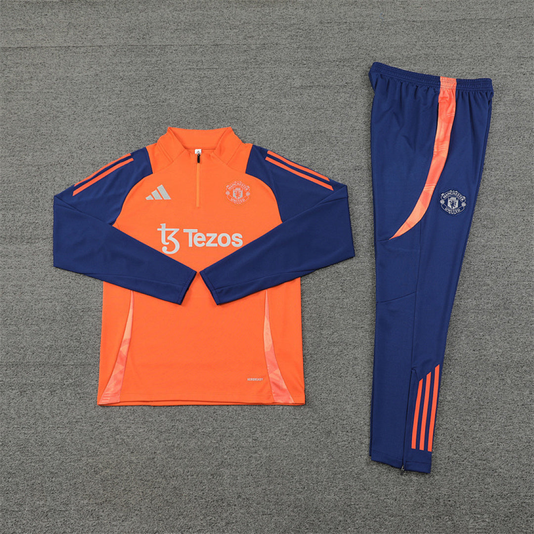 Survêtement Ensemble Jogging Manchester United 2024/25 Orange - Adulte