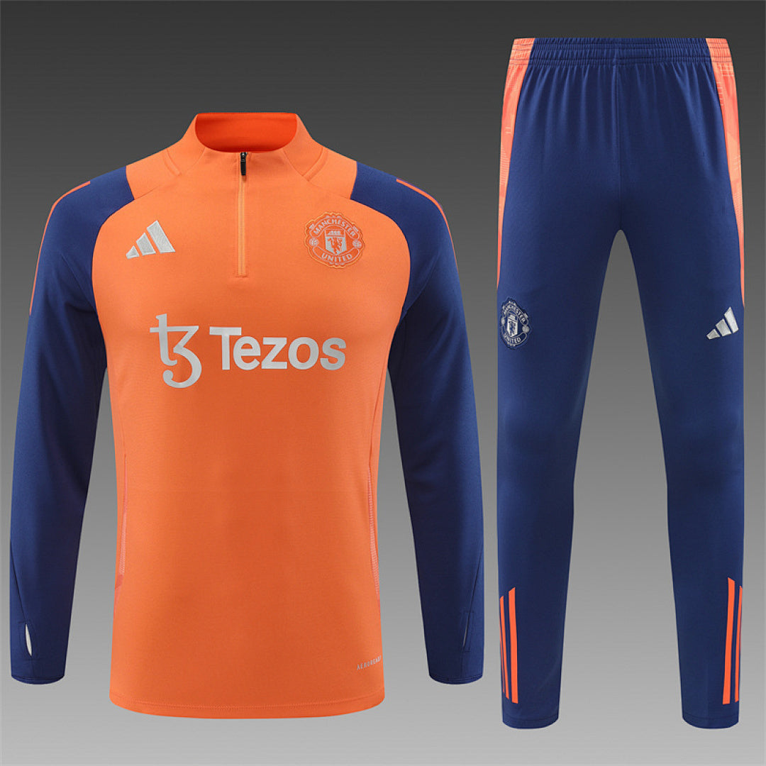 Survêtement Ensemble Jogging Manchester United 2024/25 Orange - Adulte