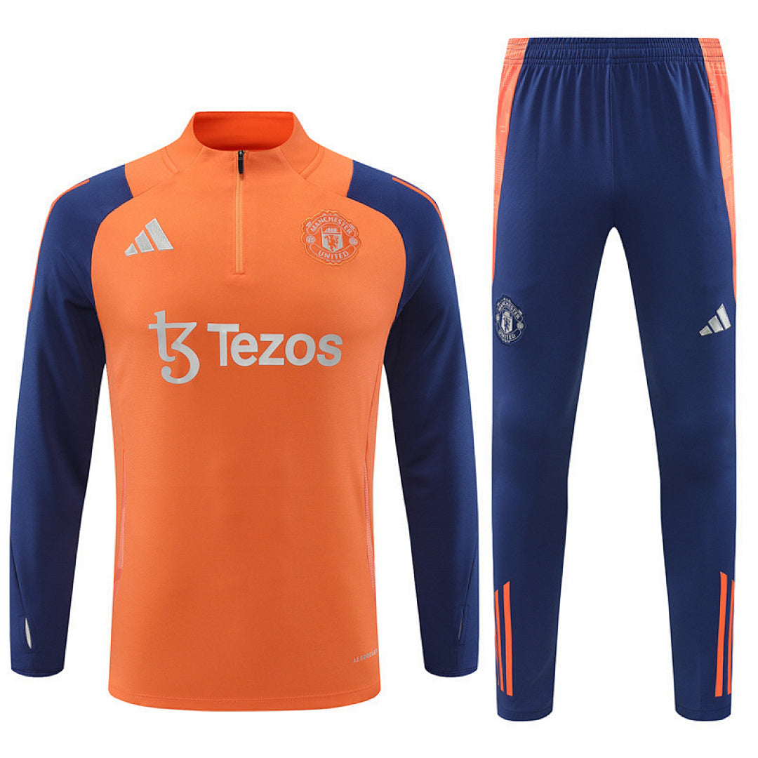 Survêtement Ensemble Jogging Manchester United 2024/25 Orange - Adulte