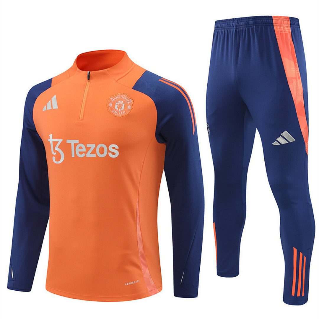 Survêtement Ensemble Jogging Manchester United 2024/25 Orange - Adulte