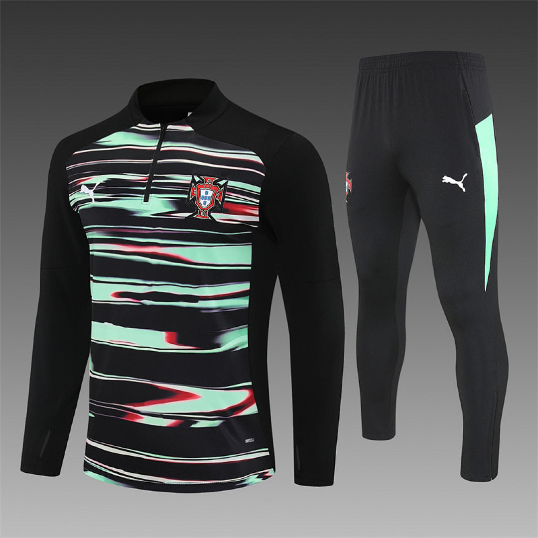 Survêtement Ensemble Jogging Portugal Vert Noir 2025/26 - Adulte