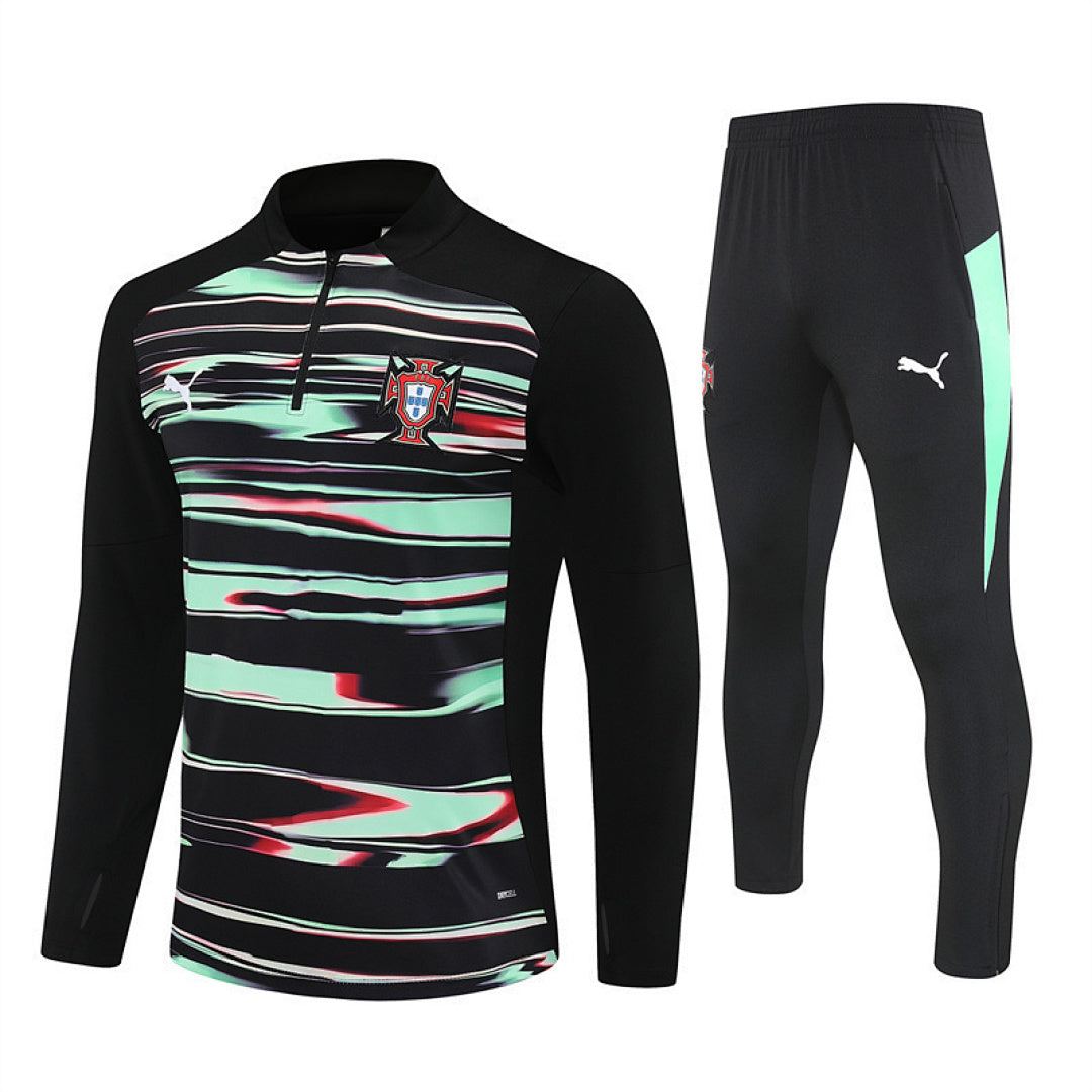 Survêtement Ensemble Jogging Portugal Vert Noir 2025/26 - Adulte