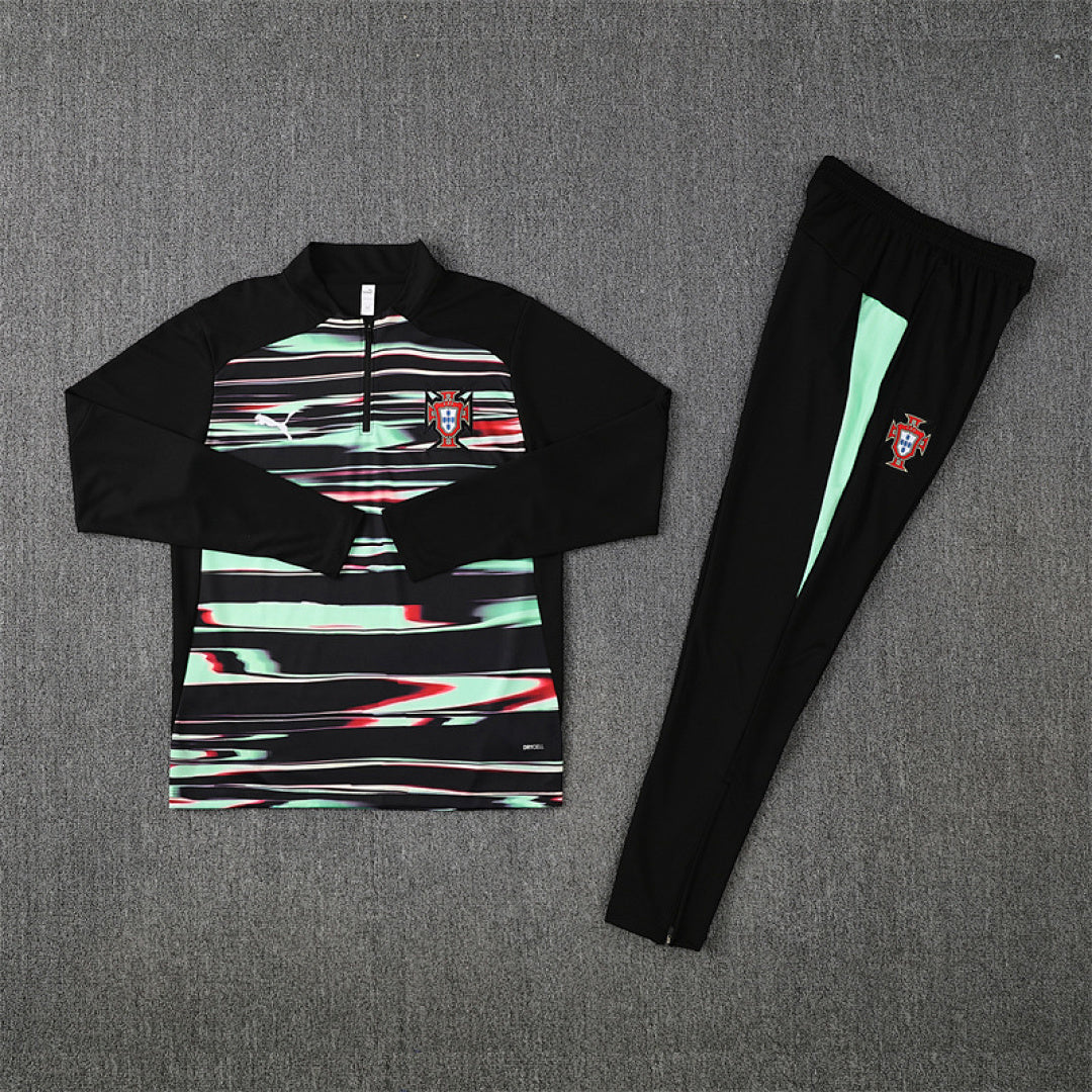 Survêtement Ensemble Jogging Portugal Vert Noir 2025/26 - Adulte