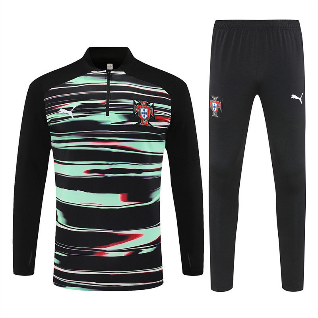 Survêtement Ensemble Jogging Portugal Vert Noir 2025/26 - Adulte