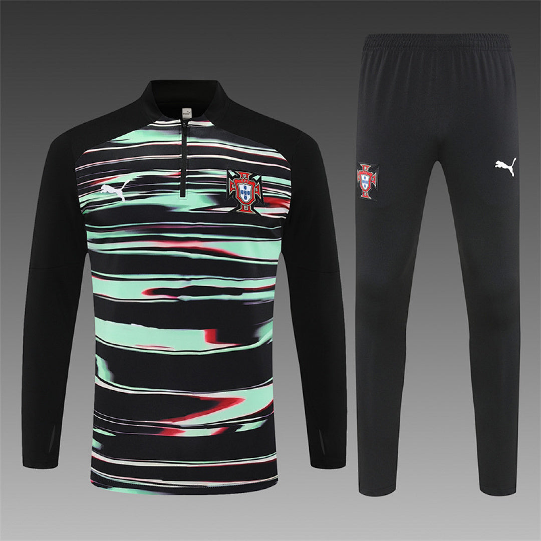 Survêtement Ensemble Jogging Portugal Vert Noir 2025/26 - Adulte