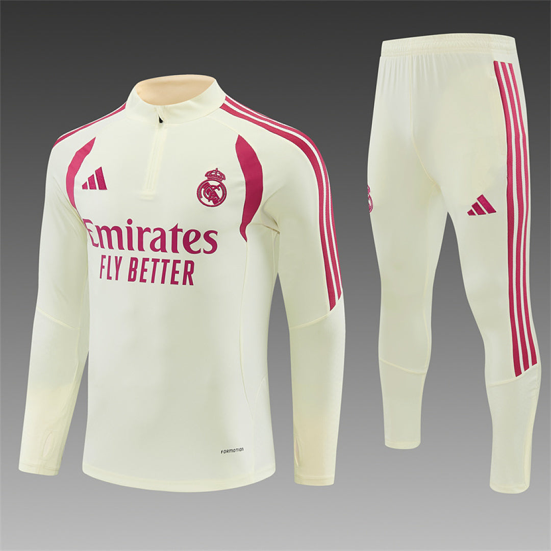 Survêtement ensemble jogging Real Madrid Beige 2026/27 - Adulte