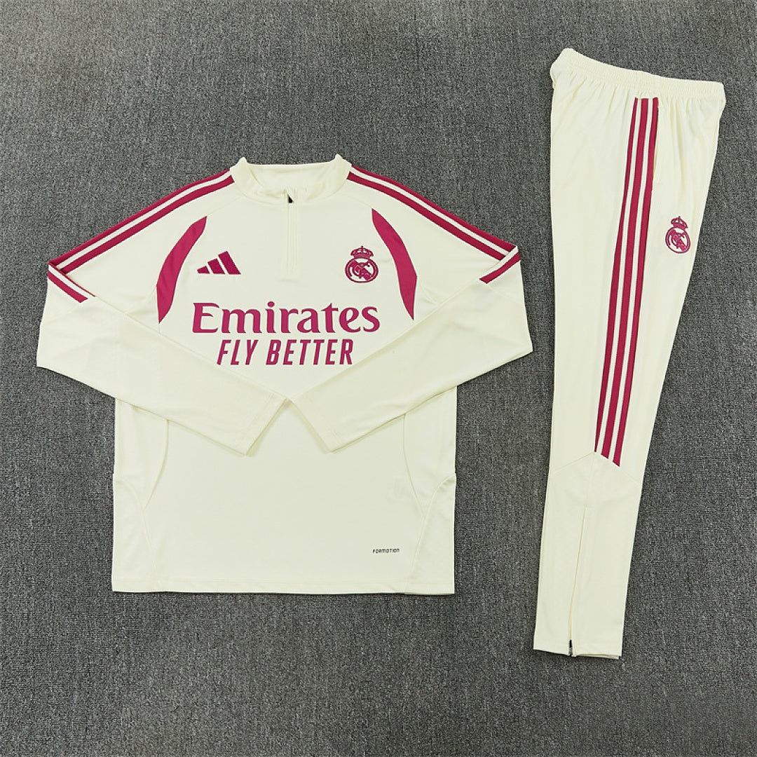 Survêtement ensemble jogging Real Madrid Beige 2026/27 - Adulte