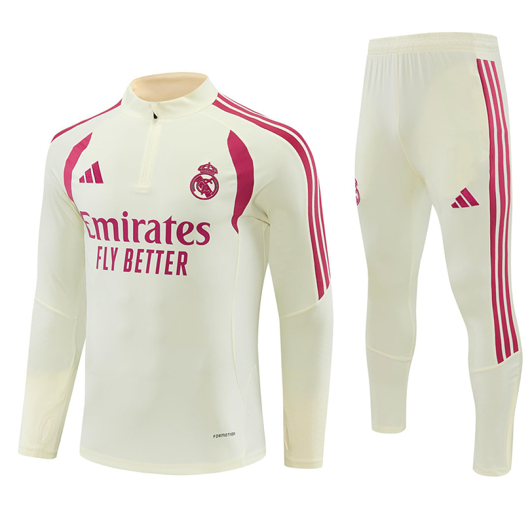Survêtement ensemble jogging Real Madrid Beige 2026/27 - Adulte