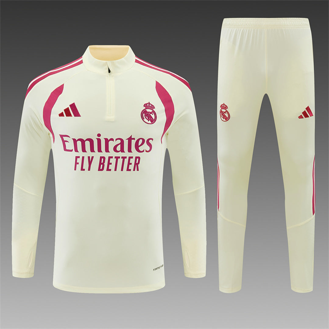 Survêtement ensemble jogging Real Madrid Beige 2026/27 - Adulte